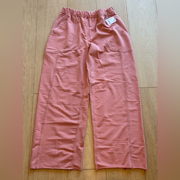 Free People Intimately Rose Dawn Wide Leg Lounge Pants NWT XS & S Pink FP Cozy - Picture 3 of 6